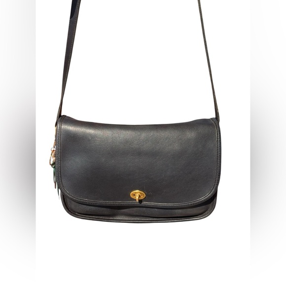 Coach Vintage 9790 City Crossbody Bag Black Natural Glove Tanned Cowhide Leather - Picture 1 of 17